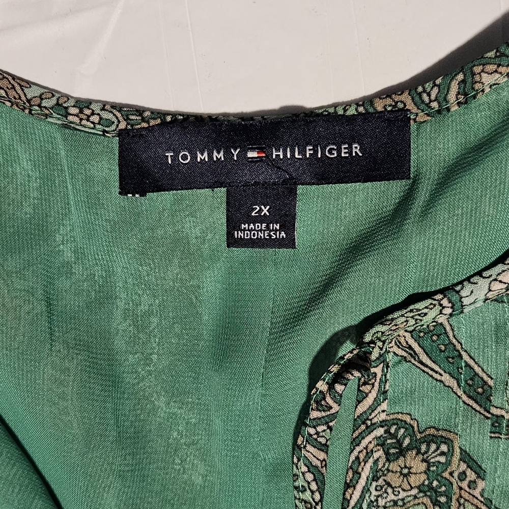 Tommy Hilfiger Pintuck Pleat Paisley Blouse Size 2X - Picture 15 of 15